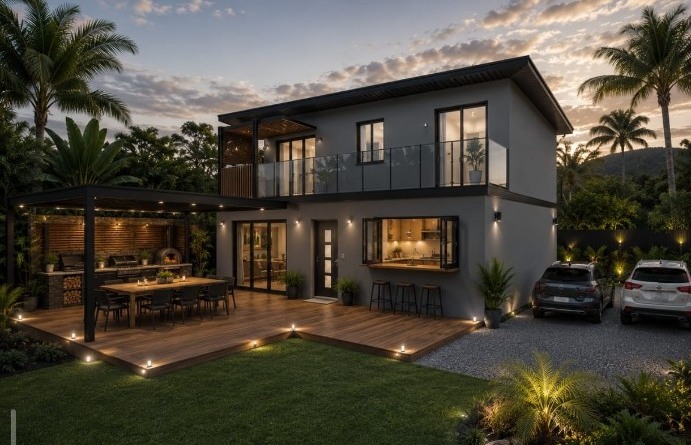 Perspective 3D d’une maison à étage